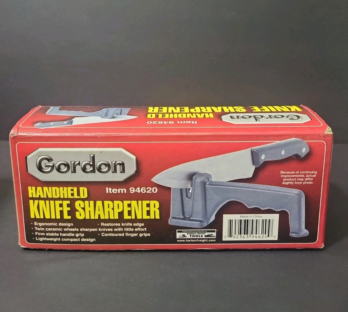 Gordon Knife Sharpener Hand Held V Groove Twin Ceramic Rods eBay Unused With Box