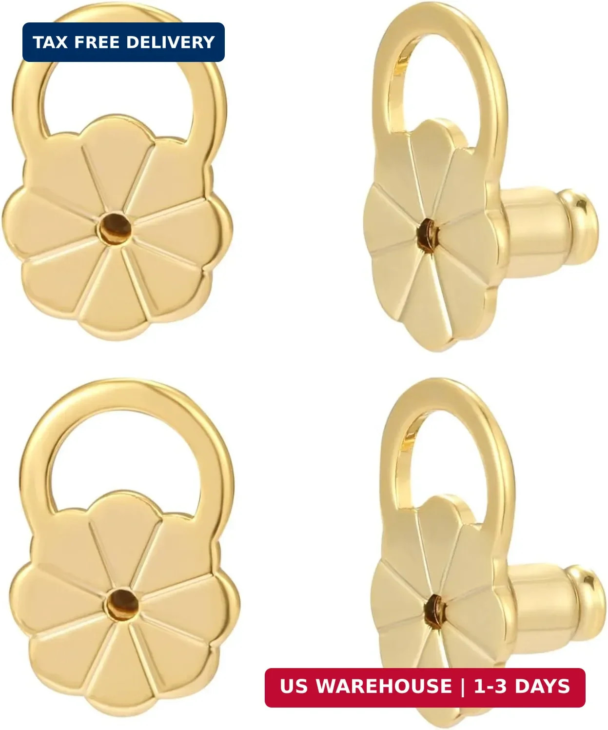 Earring Backs for Droopy Ears,Flower Bullet Locking Earring Lifter Backs Replace