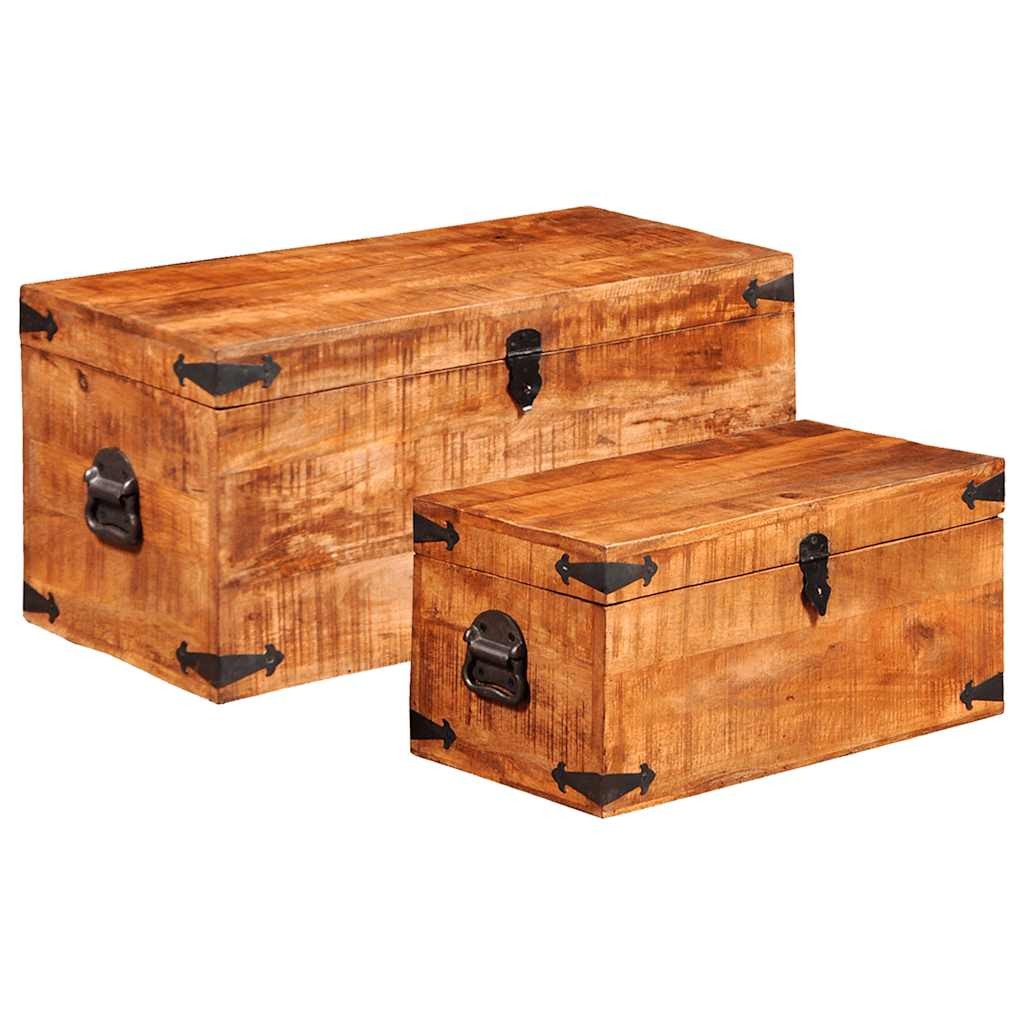 Storage Cabinets Wooden Tool Chests Lockable Storage Trunks Boxes 2 Pcs vidaXL