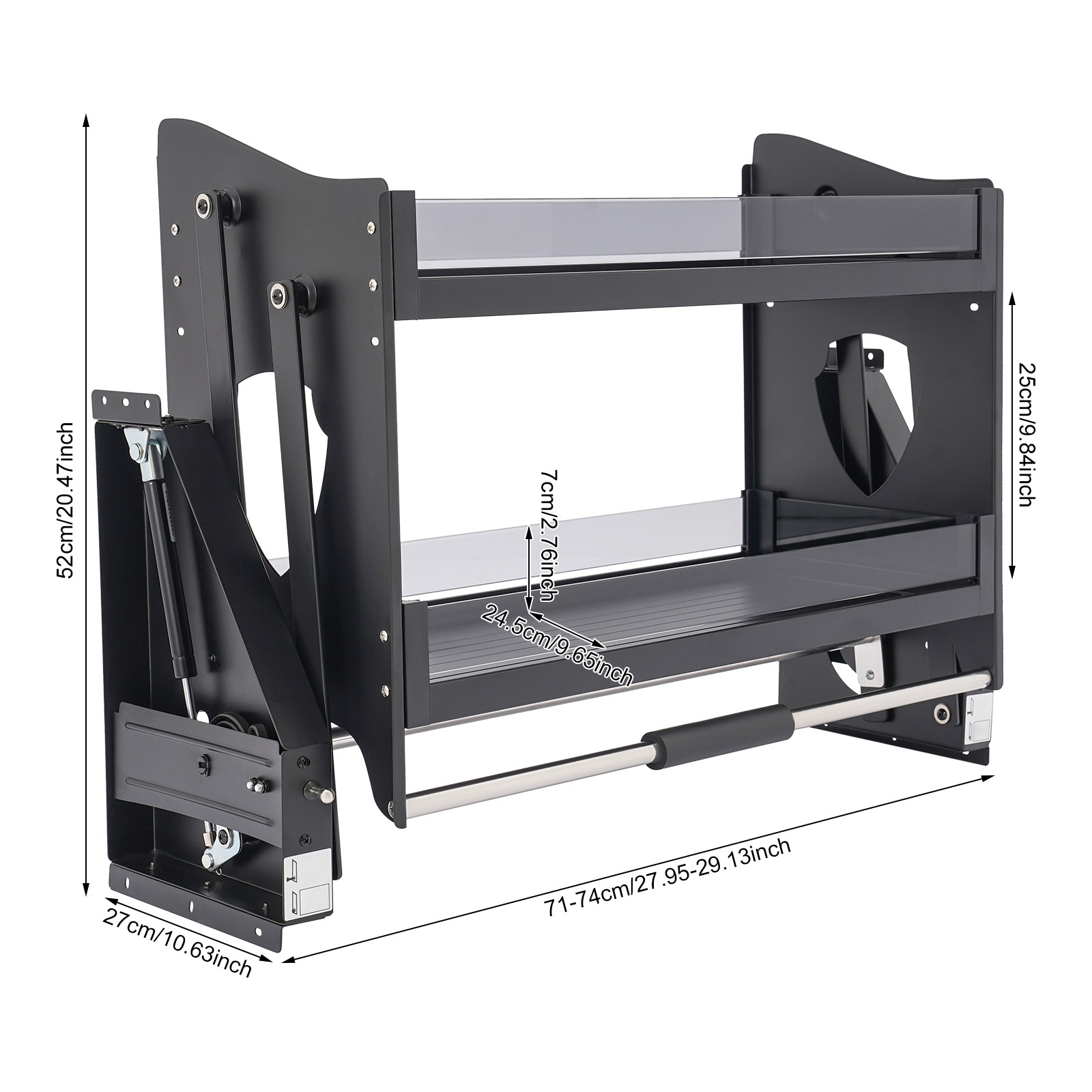 Pull Down Cabinet Organizer, 2 Tier Kitchen Cabinet Pull Down Shelf, Pull Out