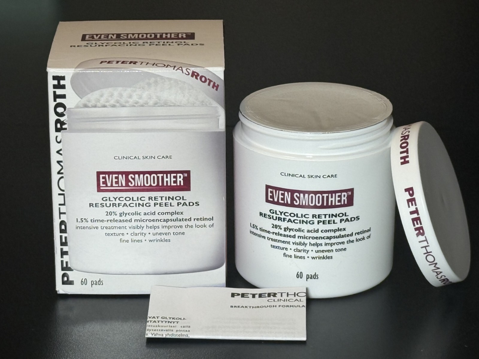 Peter Thomas Roth Even Smoother Glycolic Retinol Peel Pads ~ 60 ct ~ NEW SEALED