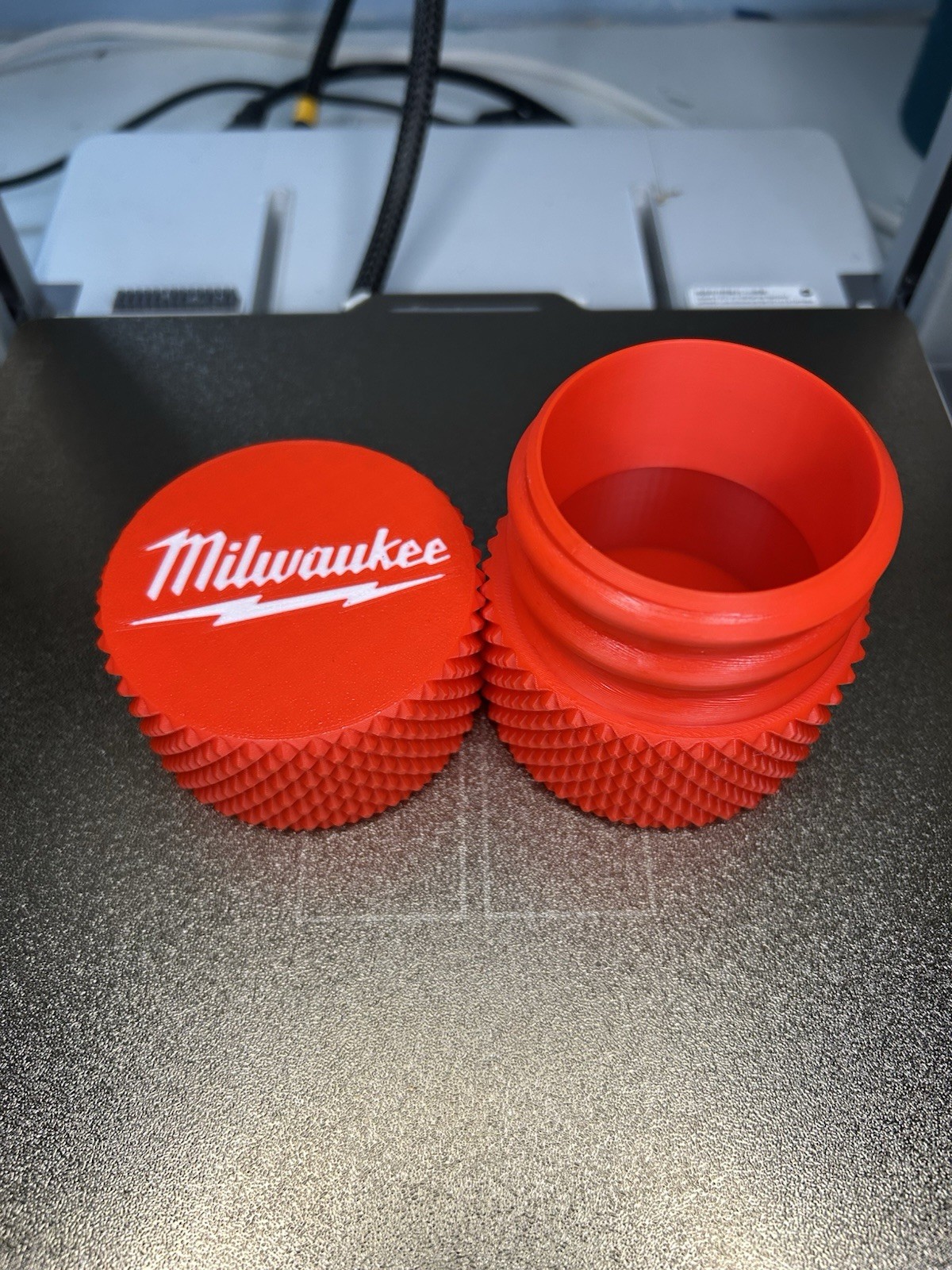 Milwaukee Container Set of 3 Sizes Threaded Screw Parts Storage 3D Printed Boxes