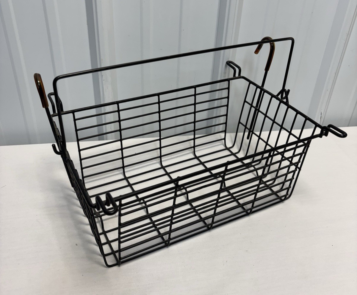 Black Coated Wire Removable Storage Basket for Rollator Walker or Bicycle