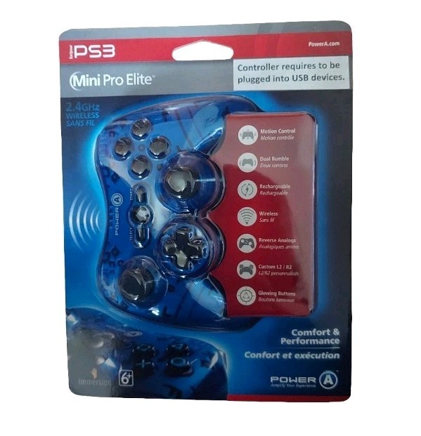 Sony PS3 Mini Pro Elite Controller POWER A with USB - NEW - WIRED (NOT WIRELESS)
