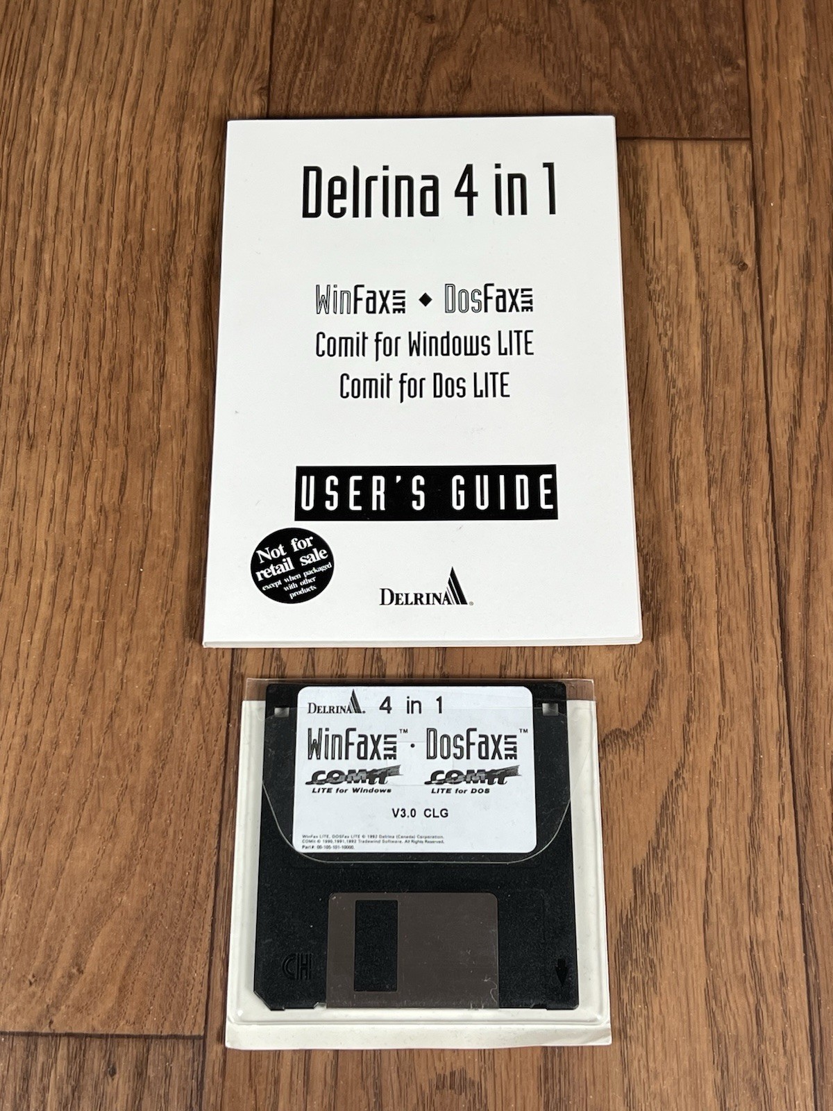 Delrina WinFax LITE 3.0 & DosFax LITE Factory 3.5" Floppy Disk 4 in 1 w/ Manual