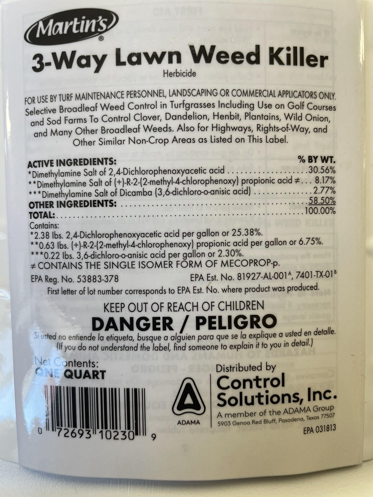 Martin’s 3-way Lawn And Weed Killer 1qt