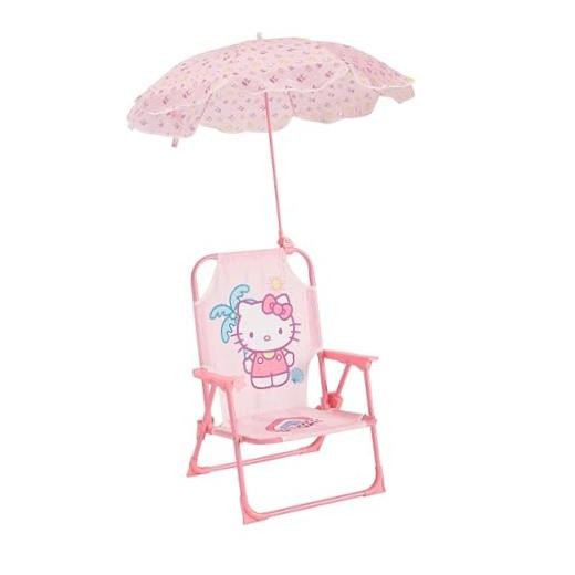 Sanrio Hello Kitty Kids Outdoor Folding Beach Chair with Umbrella,Portable