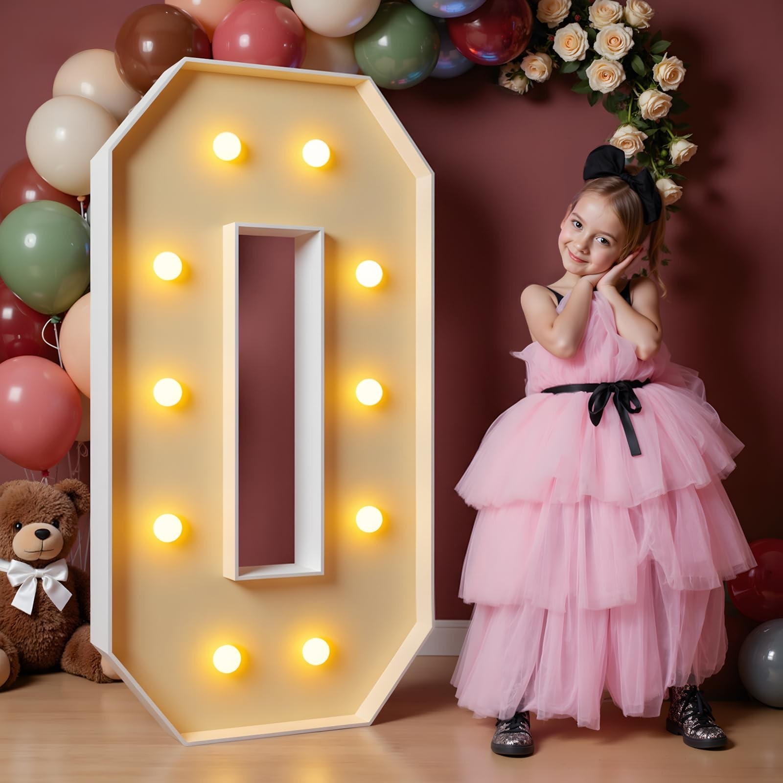 imprsv 4FT Marquee Letter O, Modern Light-Up Foam Board Letters for All Ages,...