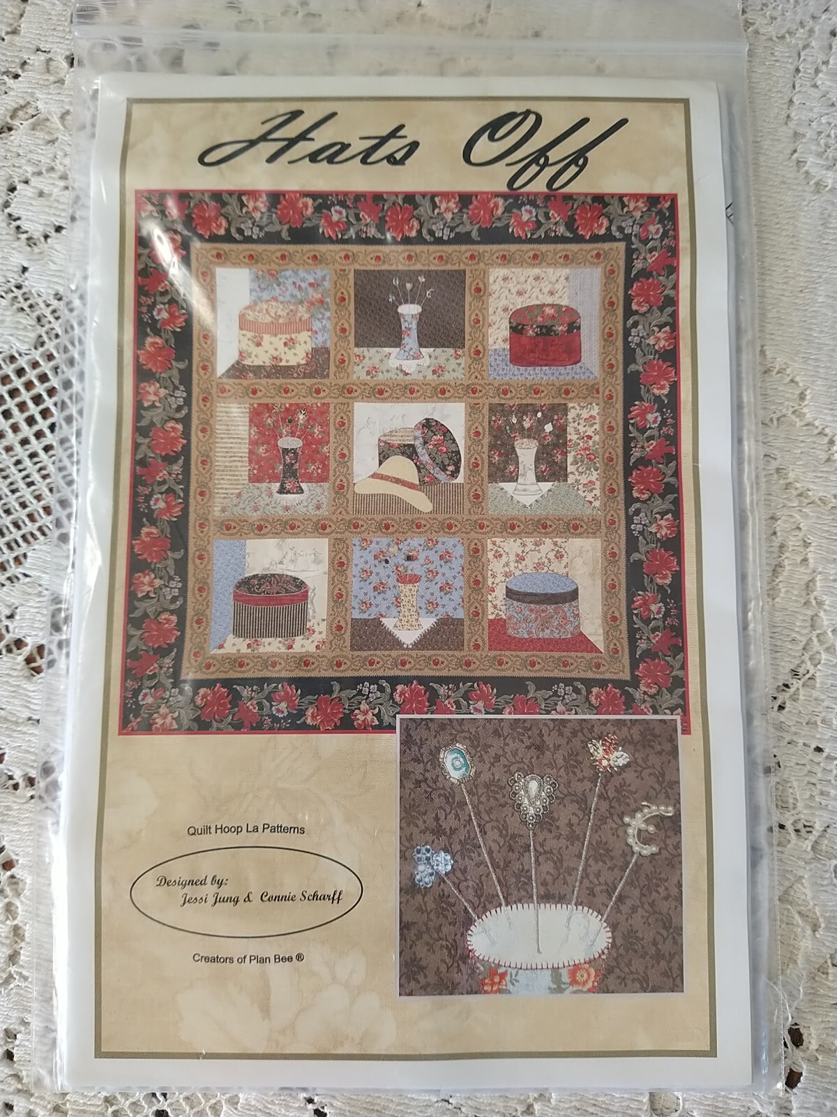 Hats Off Quilt Pattern by Jessi Jung & Connie Schanff 70x70" Quilt Hoop La, Llc