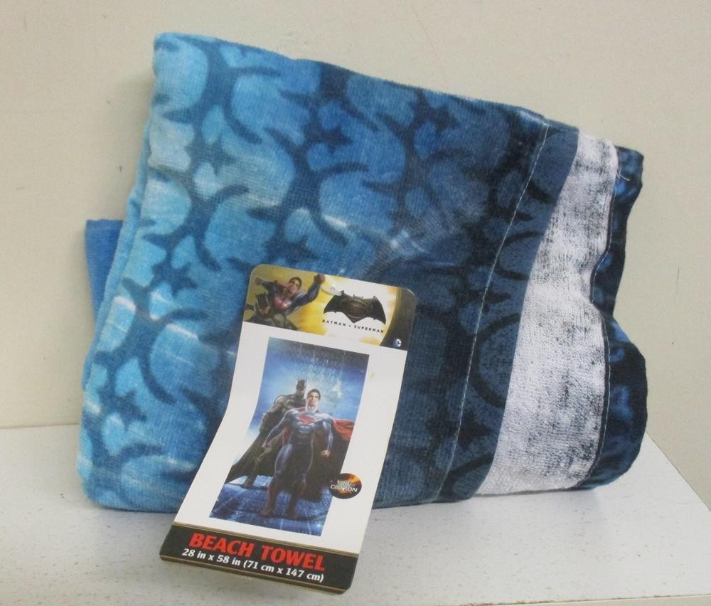 New w/ Tag: Batman + Superman Dawn of Justice Beach Towel (100% Cotton; 28"x58")