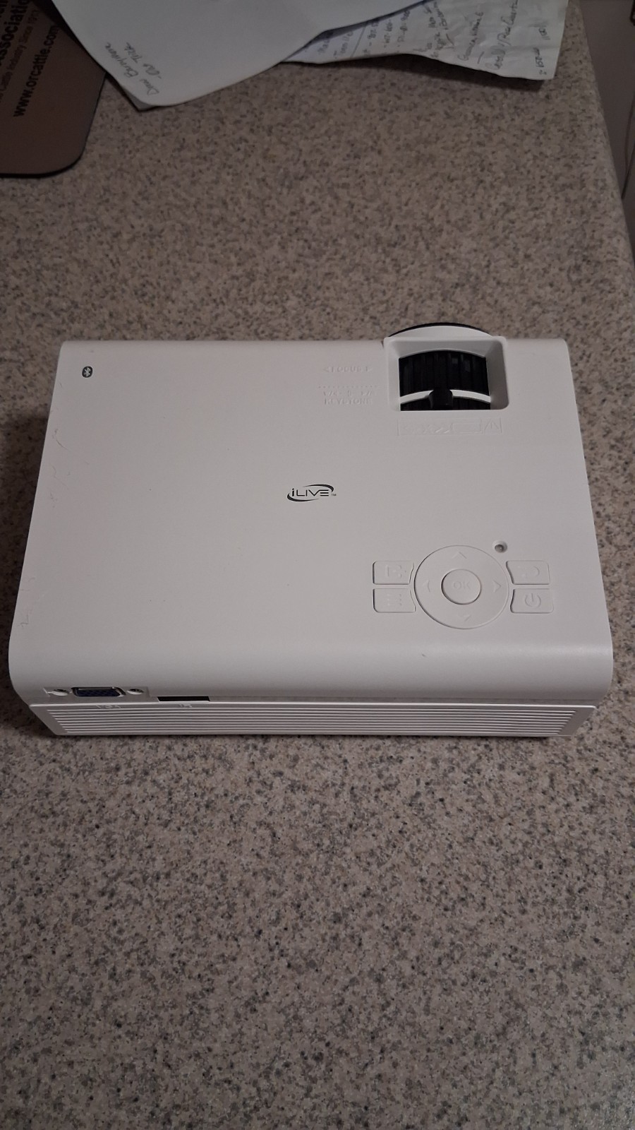 iLive Mini Projector with Bluetooth Model PJ308WI - Manual, Cables, And Remote