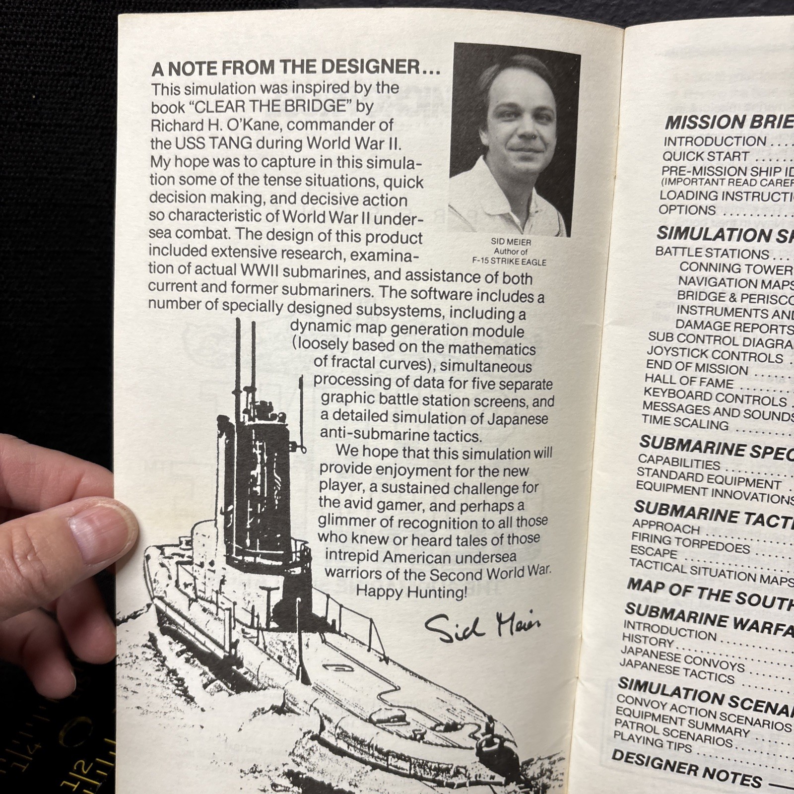 1985 SILENT SERVICE Tactical Operations Manual Submarine Simulation MicroProse