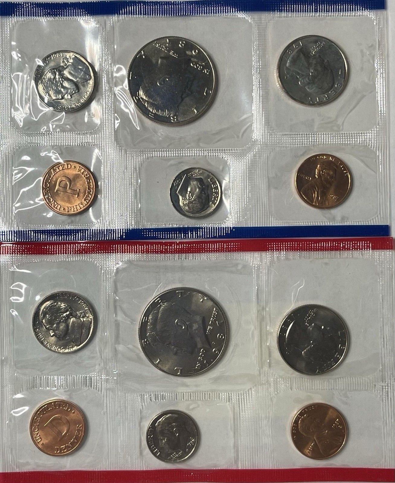 1987 Uncirculated Mint Set With D And P Mint Marks OGP COA