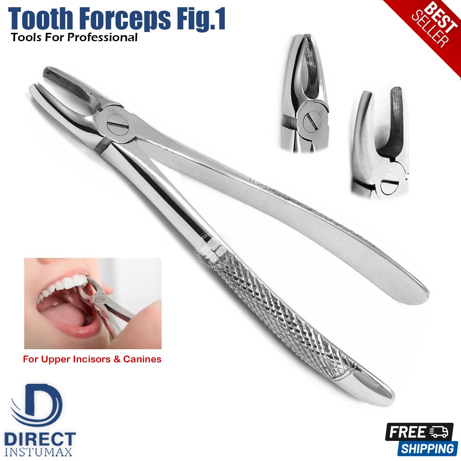 Dental Extracting Forceps Fig.1 Upper Incisors Surgical Tooth Extraction Forceps