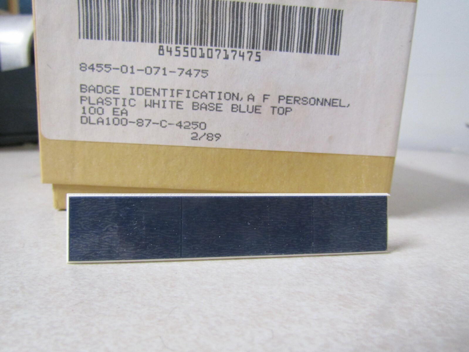 US MILITARY AIR FORCE NAME TAG BLACK & WHITE HARD PLASTIC BLANK BUT ENGRAVEABLE