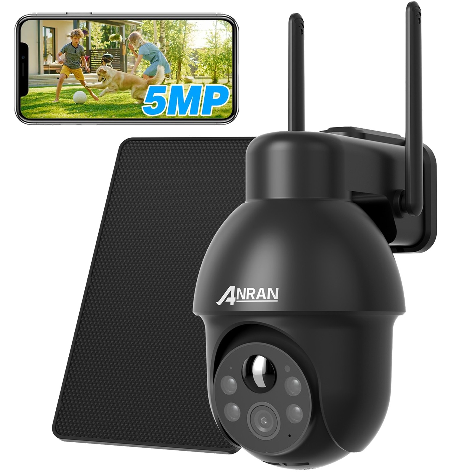 ANRAN Solar Battery Wifi Outdoor Home Security Cameras System Pan/Tilt Wireless