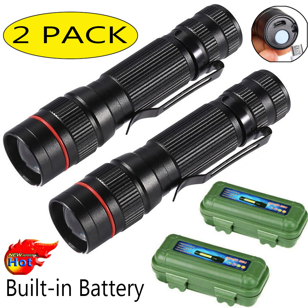 2PCS Strong Clip LED Camping Warning Flash Light Mini Emergency Flashlights