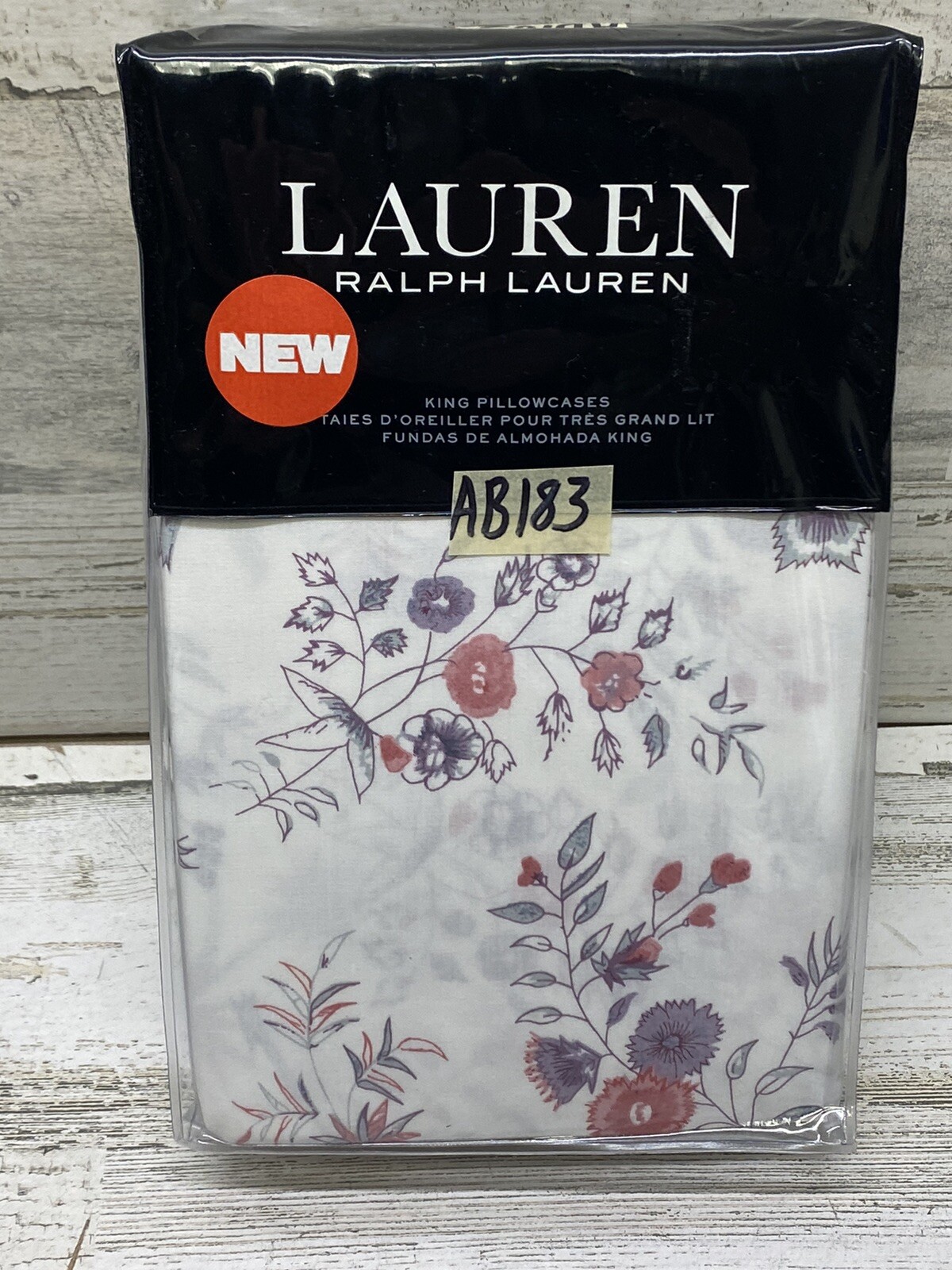 Ralph Lauren Maddie Blossom (2) King Pillowcase Cream Multi Set of 2 New