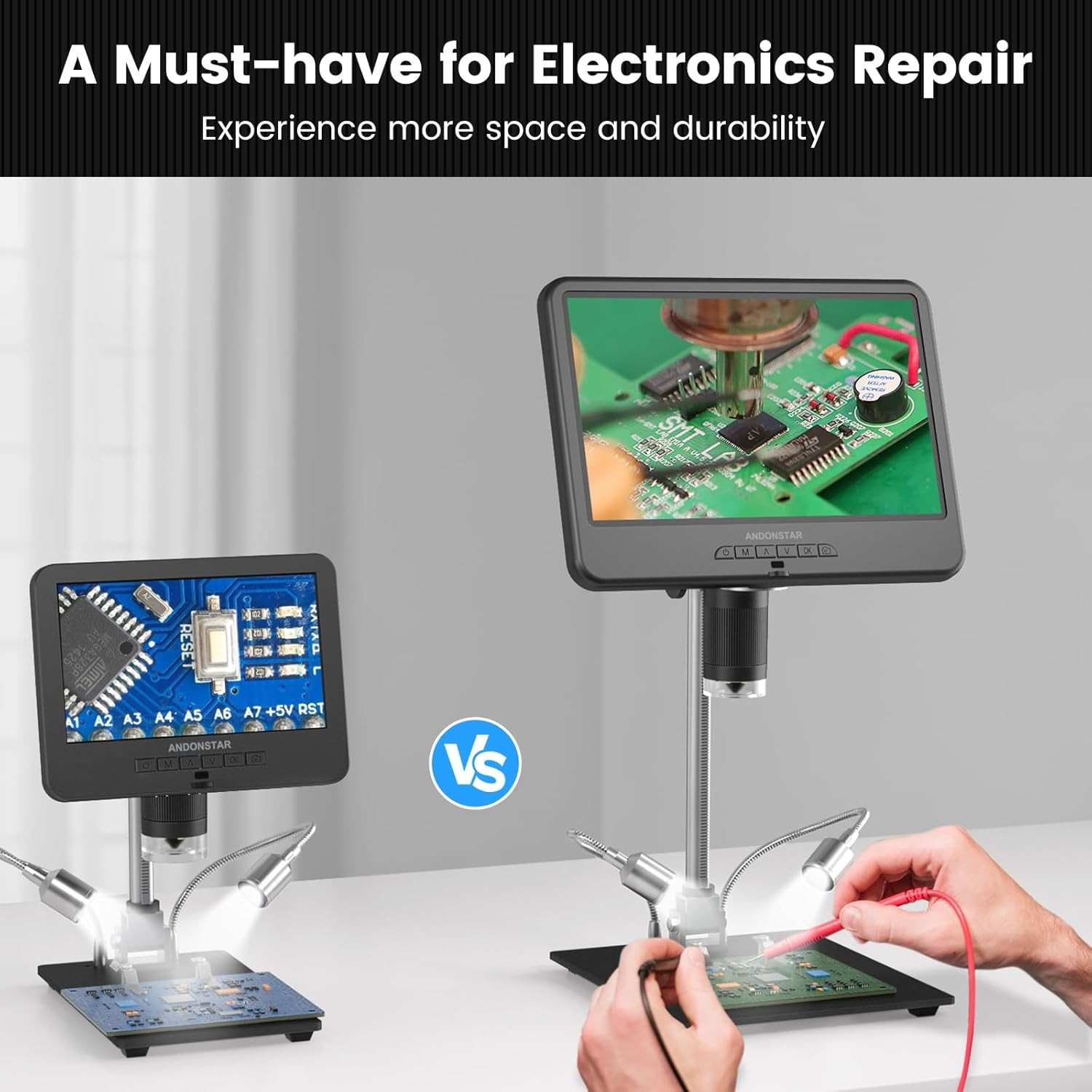 AD210 10.1 Inch LCD Digital Microscope for Adults, Soldering Microscope for Elec