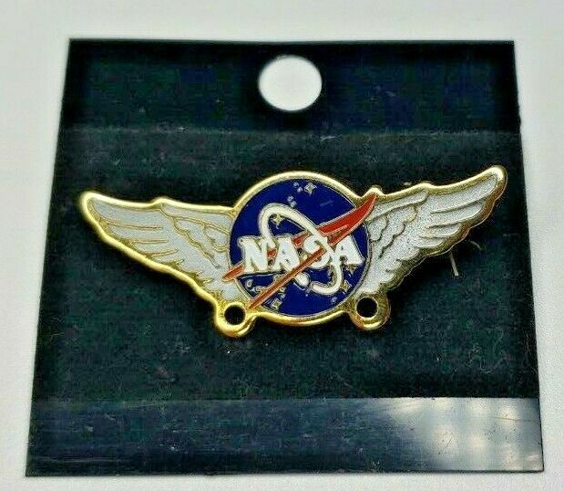 Rare NASA Logo Flight Wings Space Mission Enamel Pin Badge NOS PB164