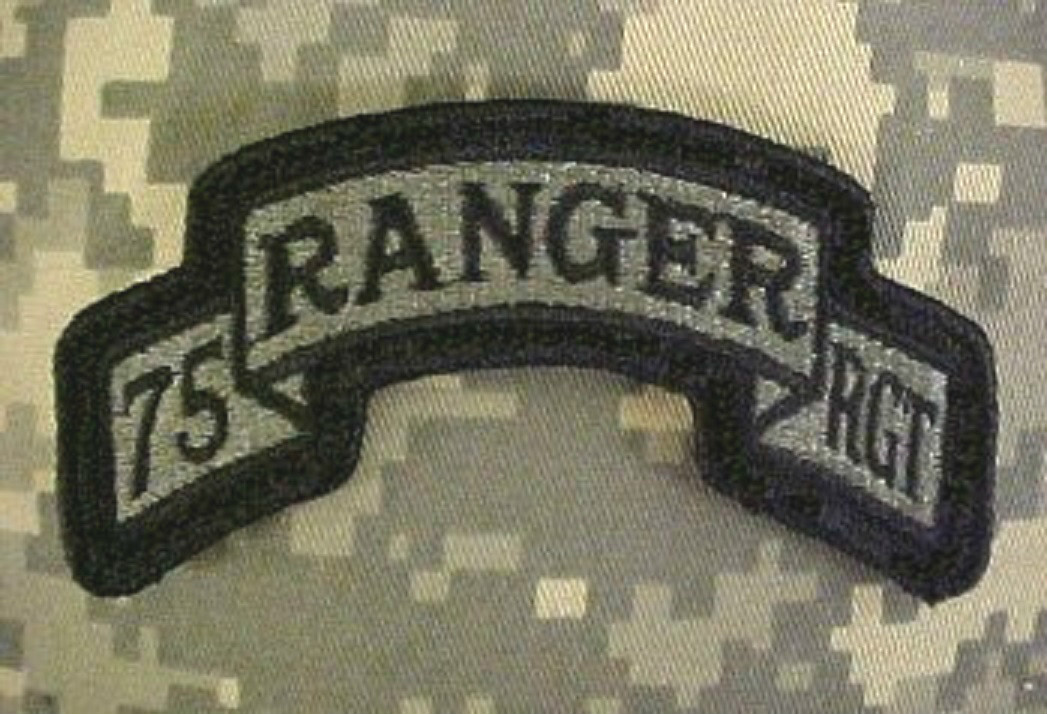 US ARMY RANGERS PATHFINDER ACU (gray) SCROLL Rangers 75th RGT hook-vêlkrö TAB