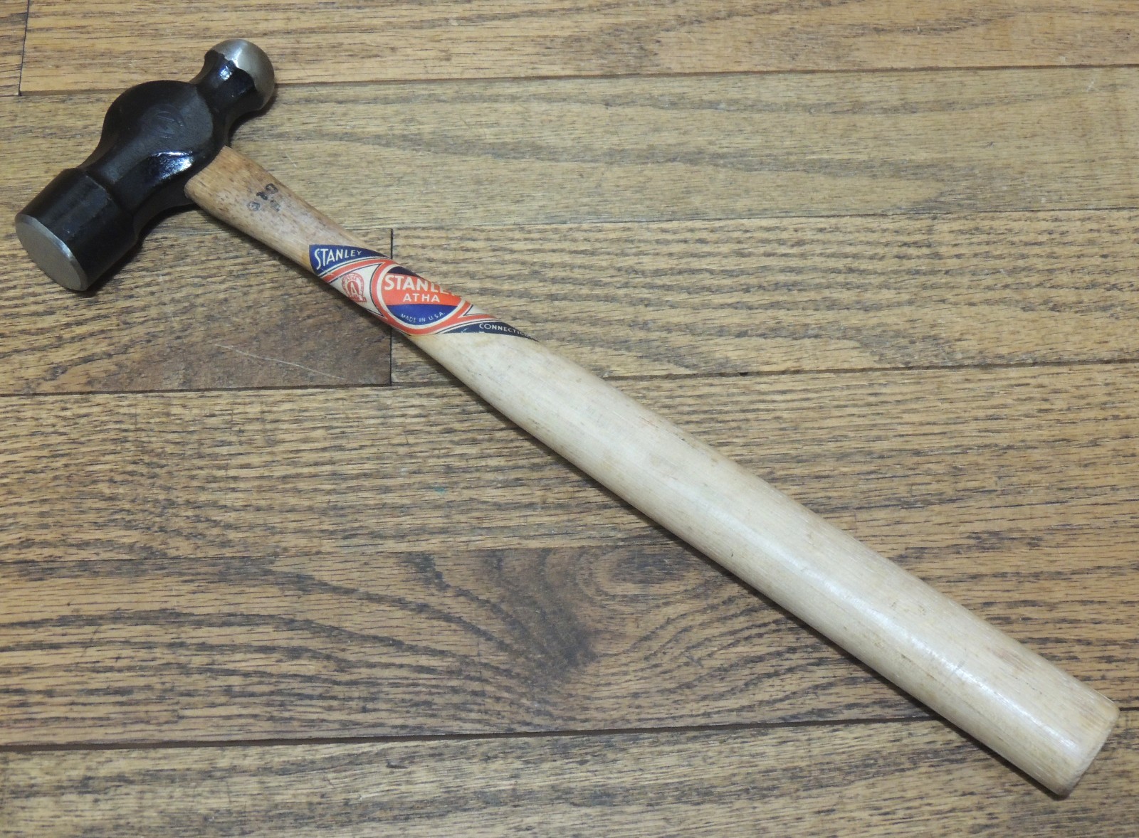 UNUSED 16 oz. STANLEY ATHA  BALL PEEN HAMMER w/LABEL-ANTIQUE HAND TOOL