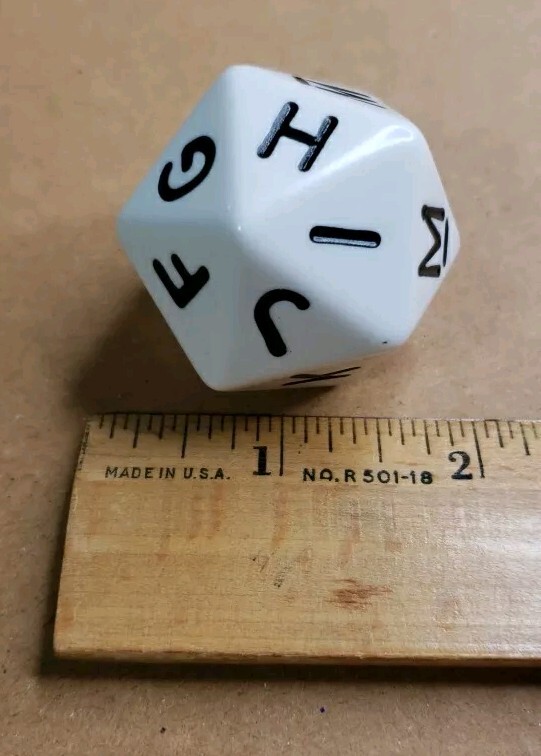 HASBRO SCATTERGORIES Game REPLACEMENT Part (1) 20-Sided Letter Dice Die 1.75"-2"