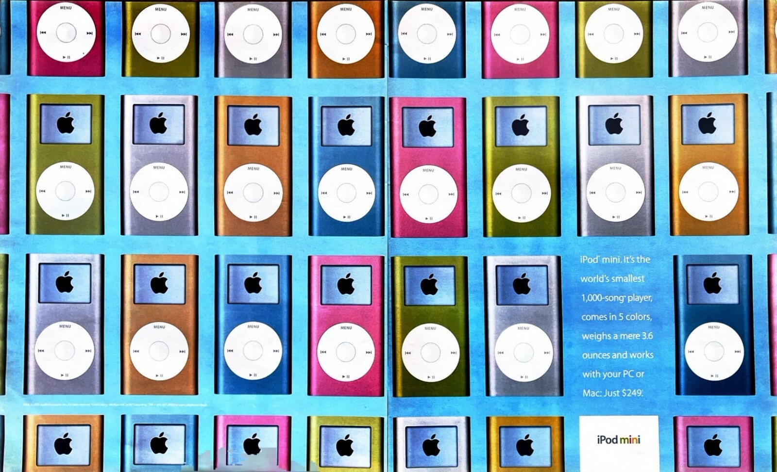 iPOD MINI Large 2-Page Vintage Print Advertisement 12" x 20"