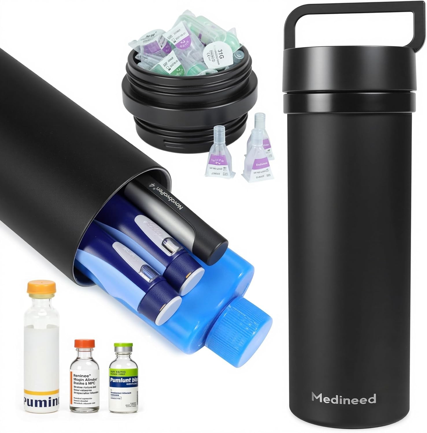 Estuche de viaje con refrigerador para insulina, aprobado por la TSA, 60 h, 3-6