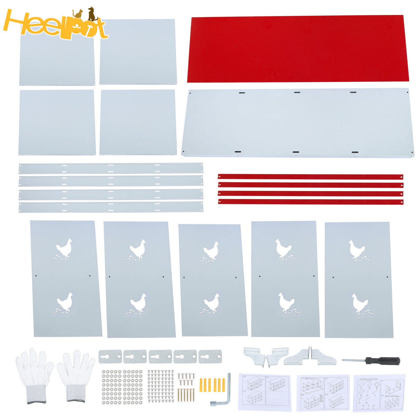 8 Compartments Chickens Egg Laying Box Red High Quality Materials Nesting Box