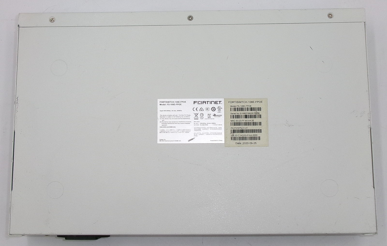 Fortinet FortiSwitch 108E-FPOE 8-Port PoE Managed Switch