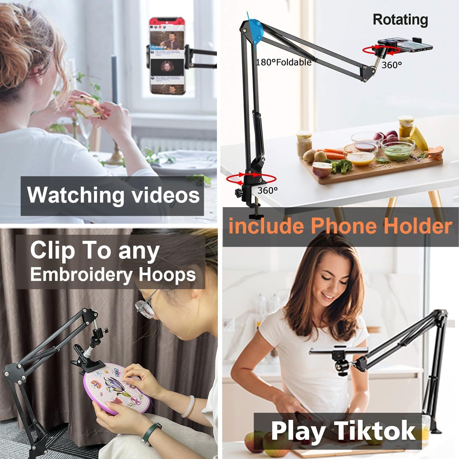 Adjustable Folding Metal Hand Embroidery Stand for Craft Hoops