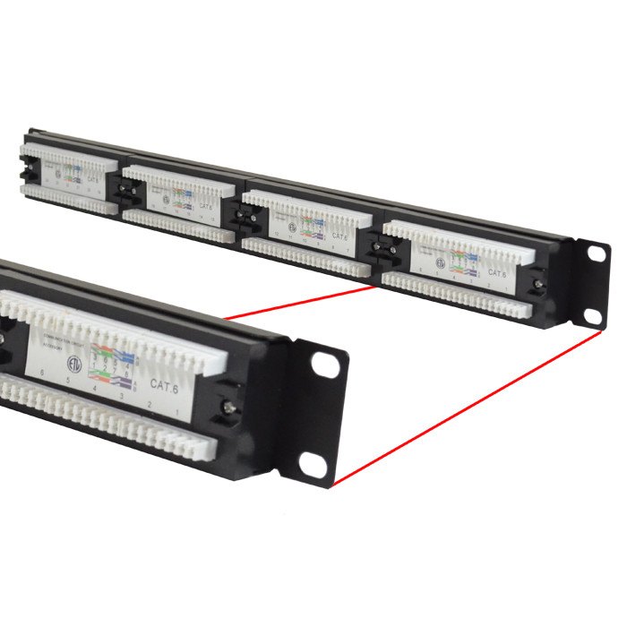 Cat6 UTP 24 Port Network LAN Patch Panel 1U 110 with cable management