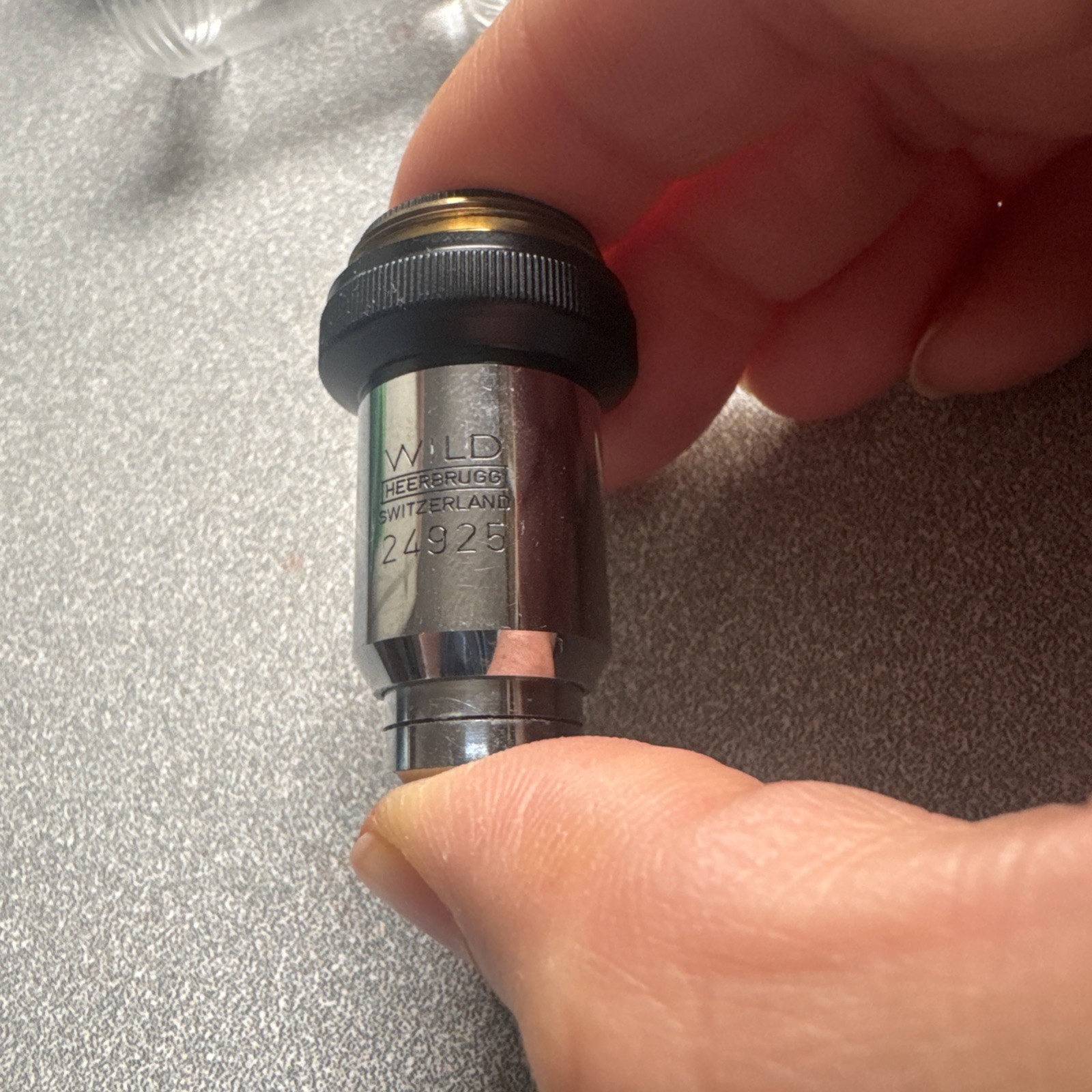 MICROSCOPE WILD HEERBRUGG Switzerland OBJECTIVE 100X  PH PHASE OPTICS AS IS
