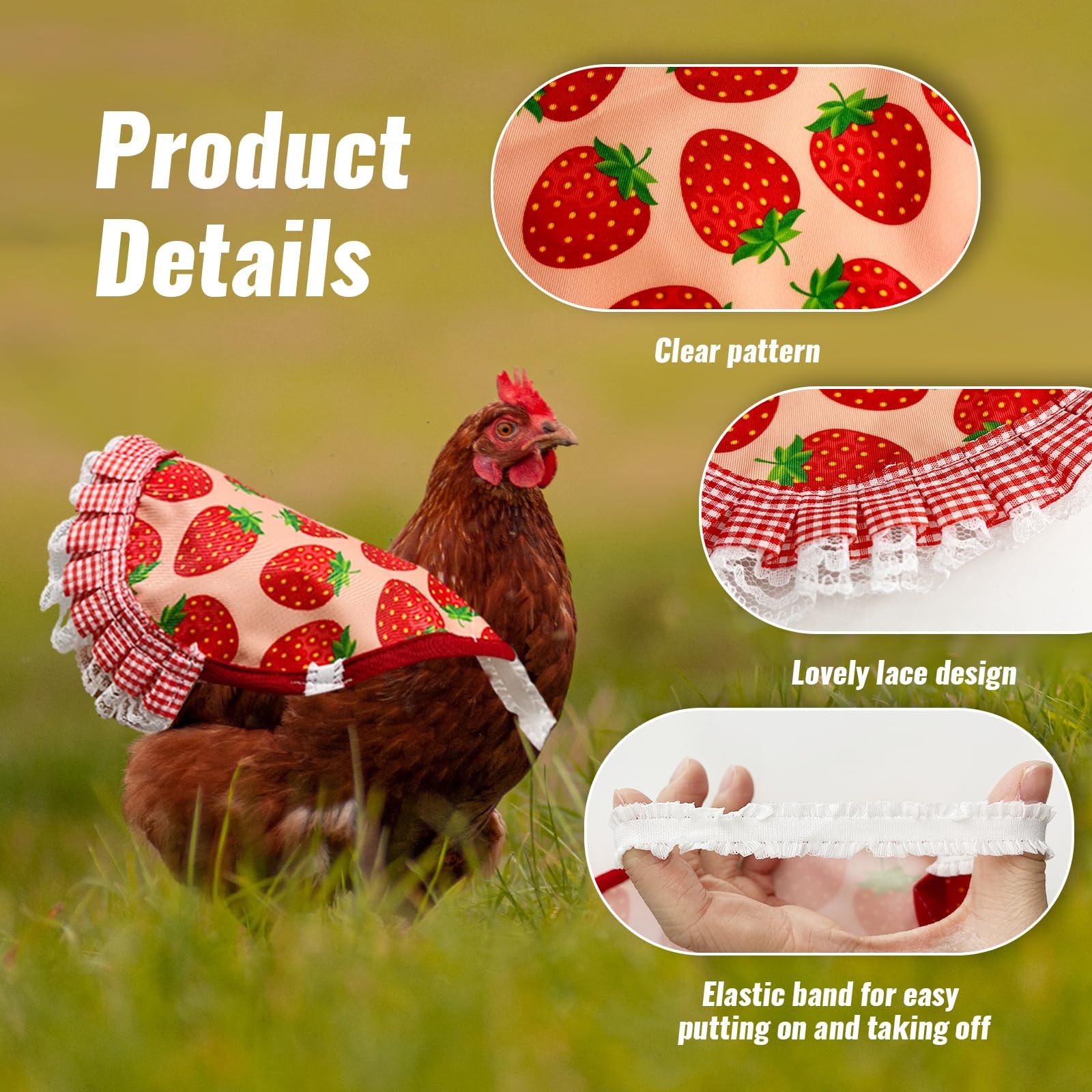 Chicken Saddle For Hen Waterproof Apron Poultry Protector Feather Fixer Supplies