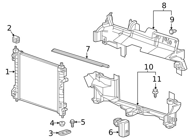 Genuine GM Upper Radiator Air Baffle 42333852
