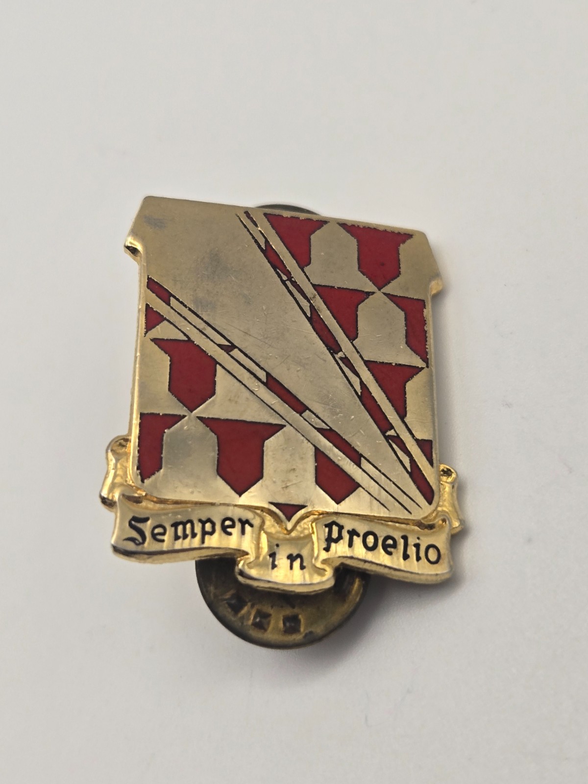 Vintage Army DUI Pin - "Semper in Proelio" 75th Anti-Aircraft Artillery Missile
