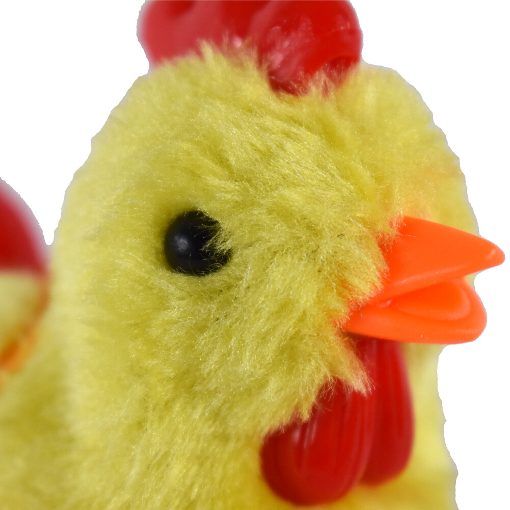 Wind Up Jumping Hopping Chicken Easter Egg Yellow Rooster