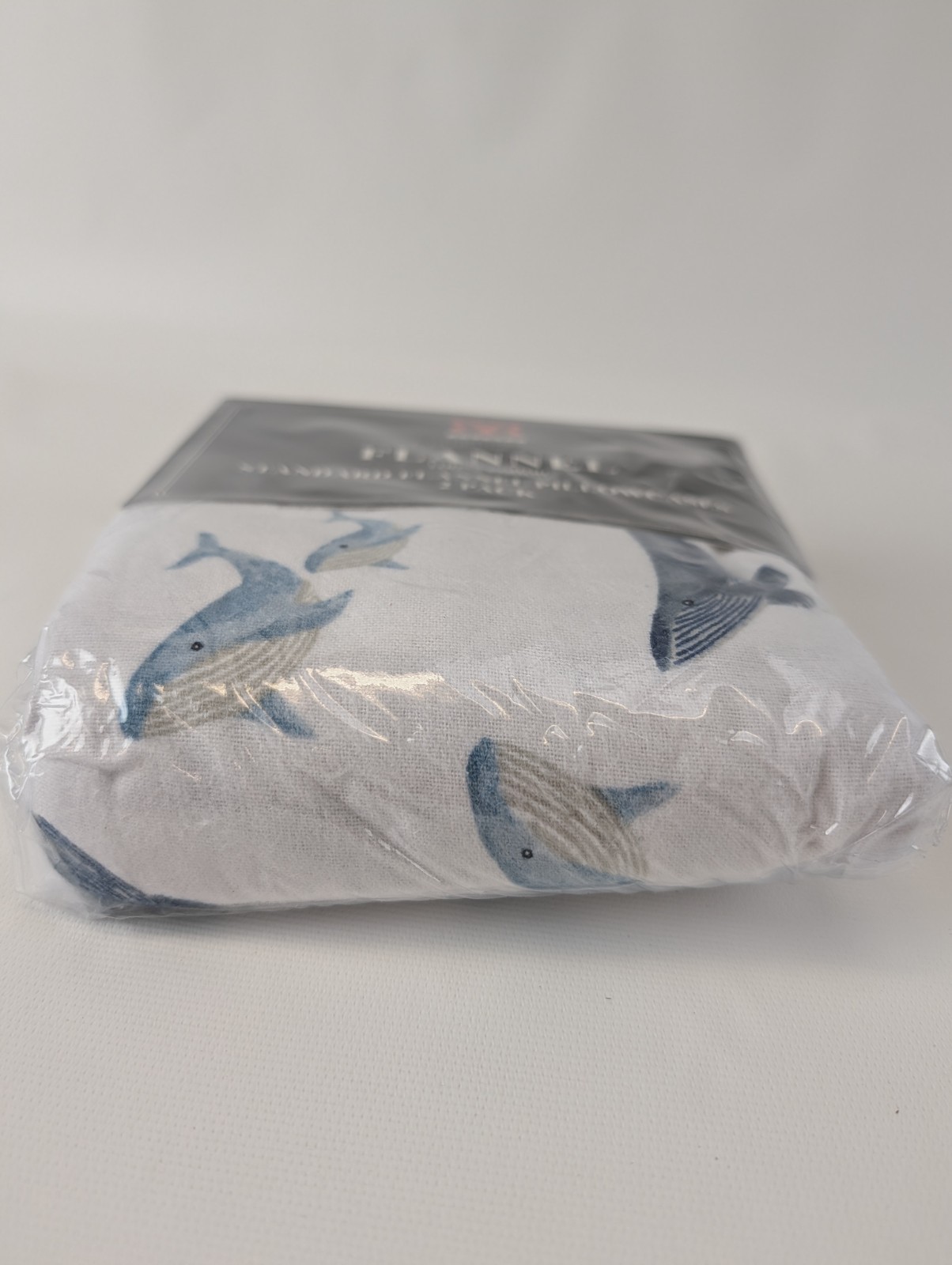 BIBB Pillowcases 2 Pack White Blue Whales New