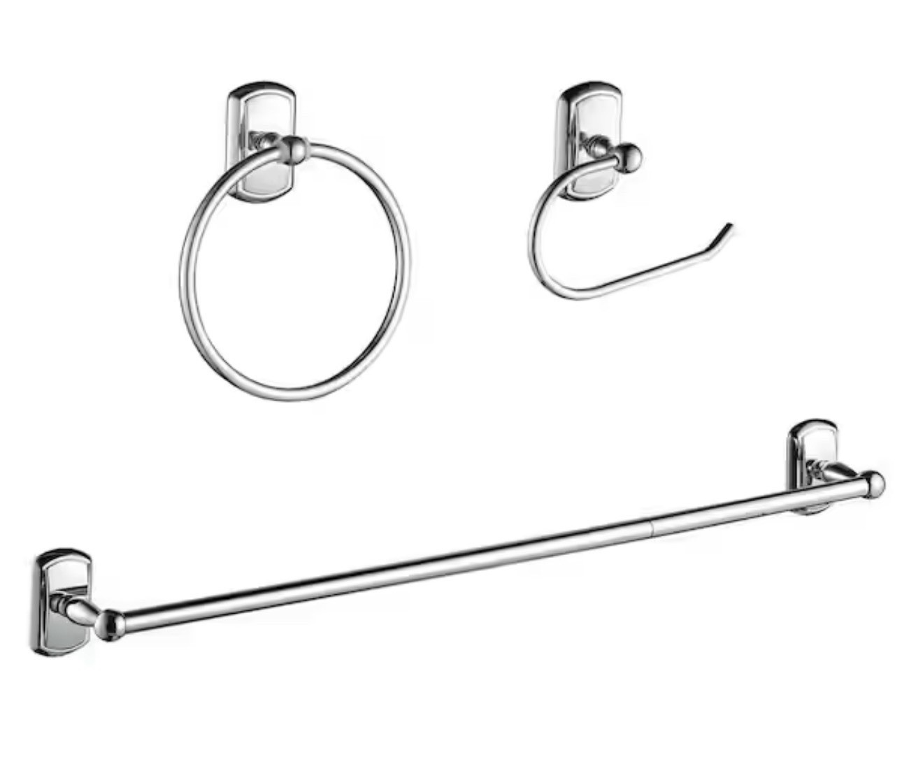Forious pro 3 -Piece Bath Hardware Set with Towel Bar, Towel Ring, Toilet Paper