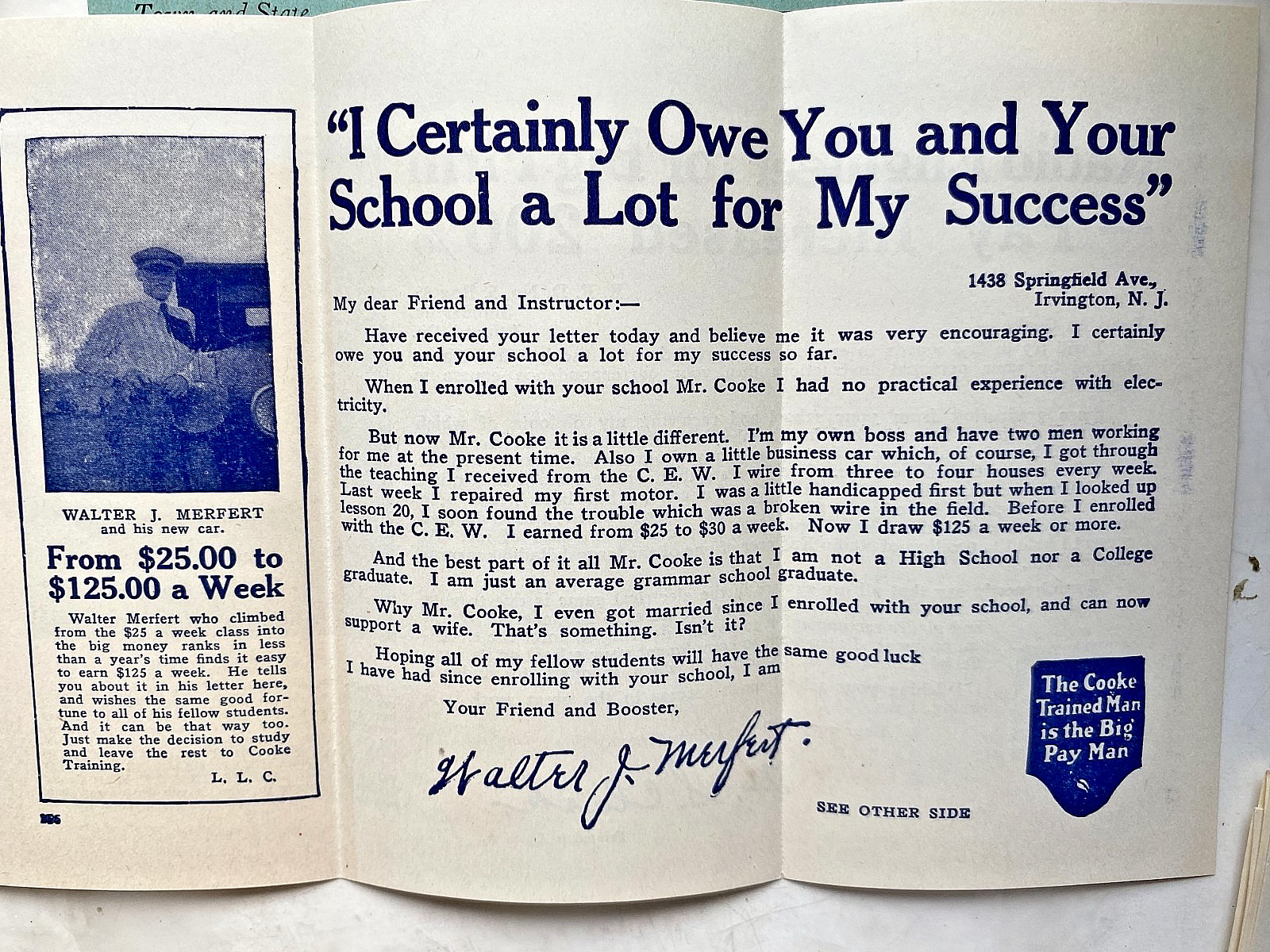 1925 Chicago Engineering Works Electrical Engineer Mail Course Sales Literature