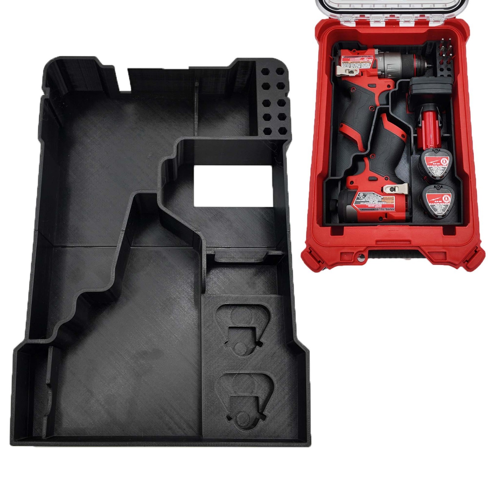 Milwaukee M12 Drill & Impact Organizer Insert for Packout Compact (3404 & 3453)