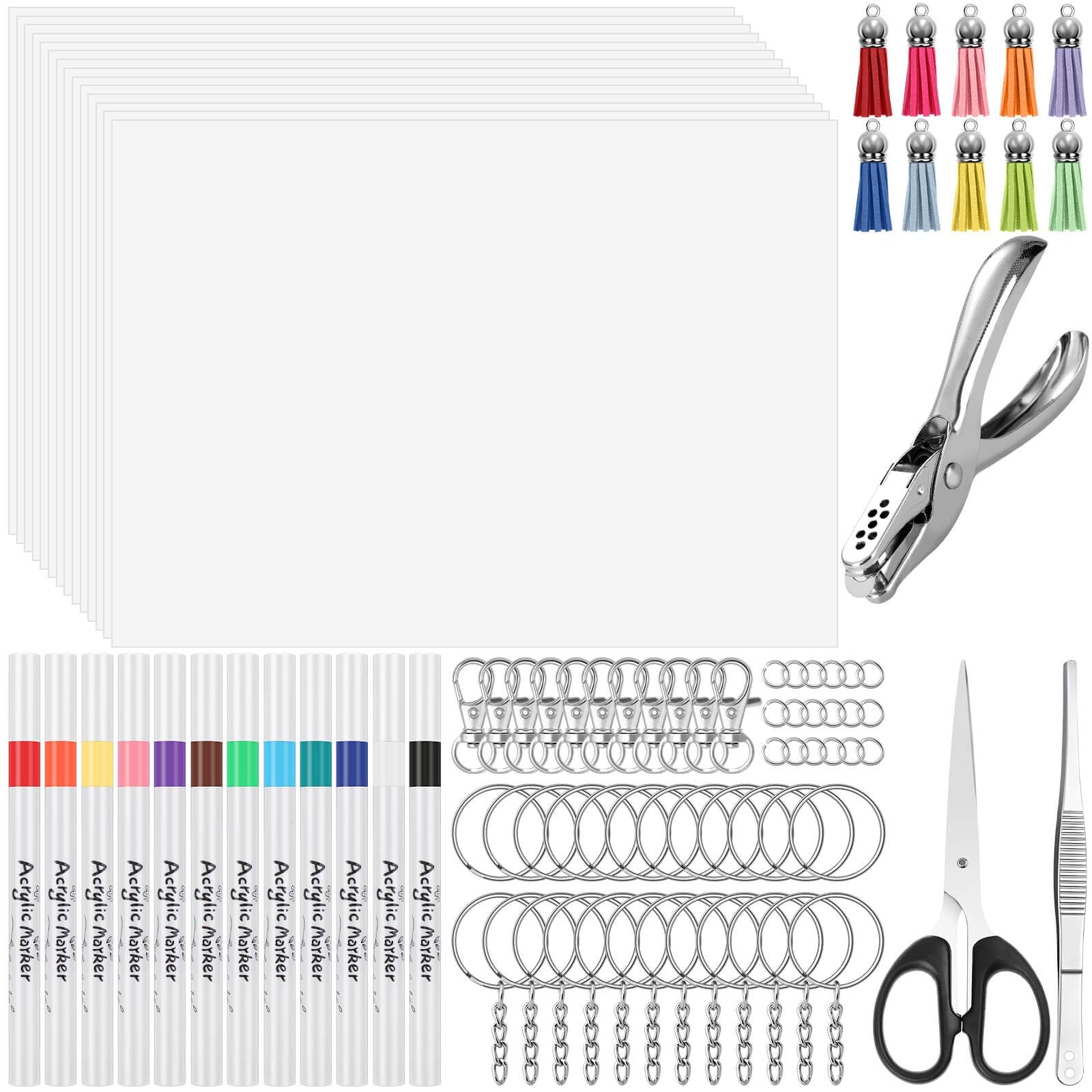 175 PCS Shrinky Plastic Sheets Kit, Including 20 Sheets Shrinky Art , Acrylic...