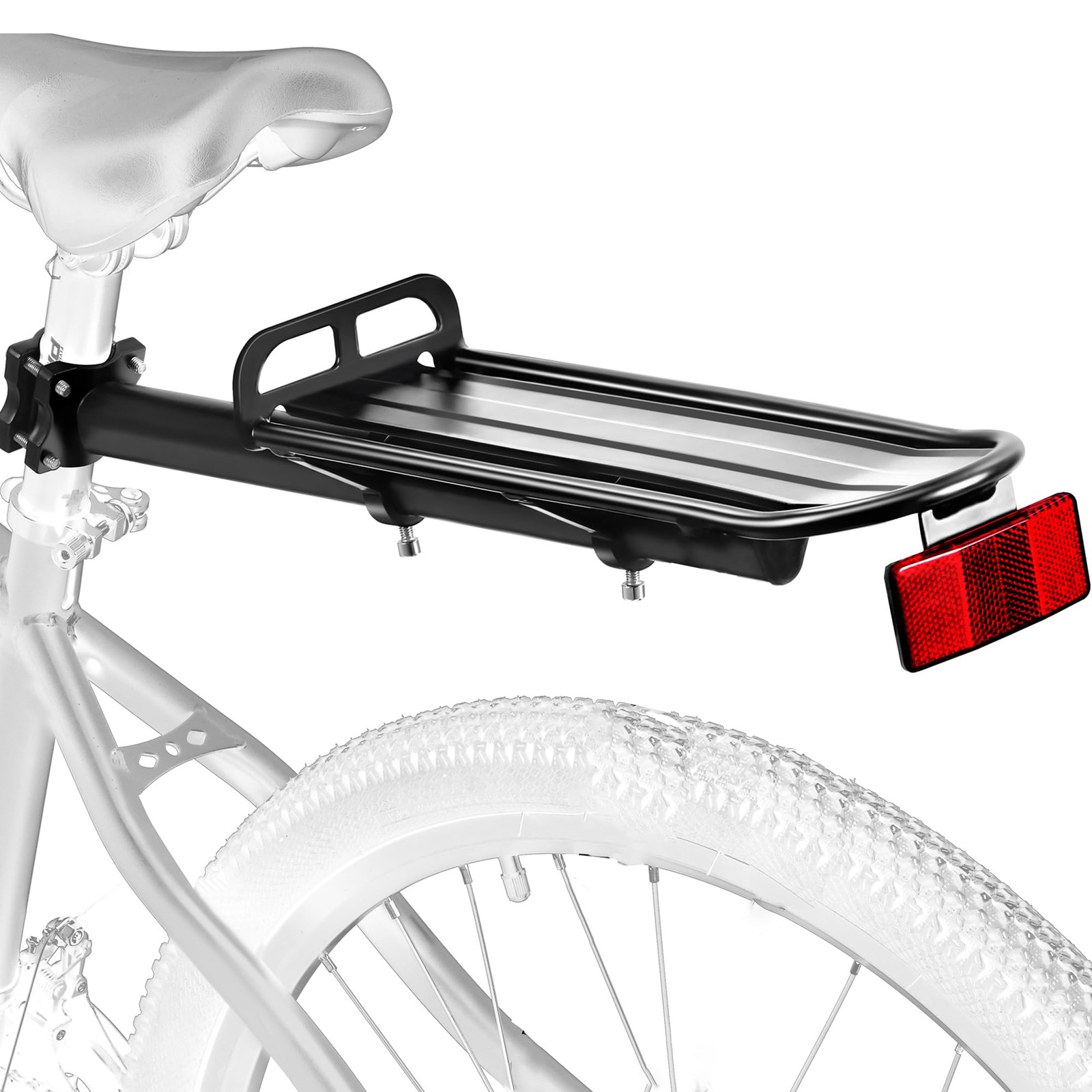 BCR10:Rear Bike Rack,Bike Cargo Rack,Aluminum Alloy,Large Size Reflective,Ret...