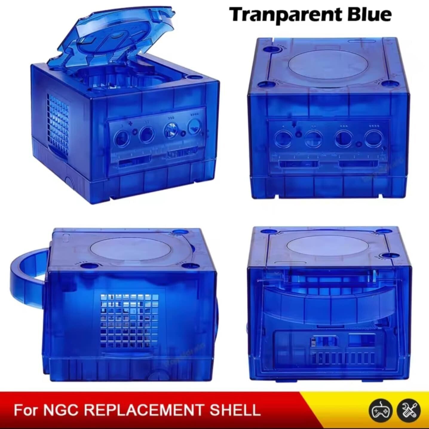Gamecube Full Replacement Console Shell Housing Transparent Gameboy Player
