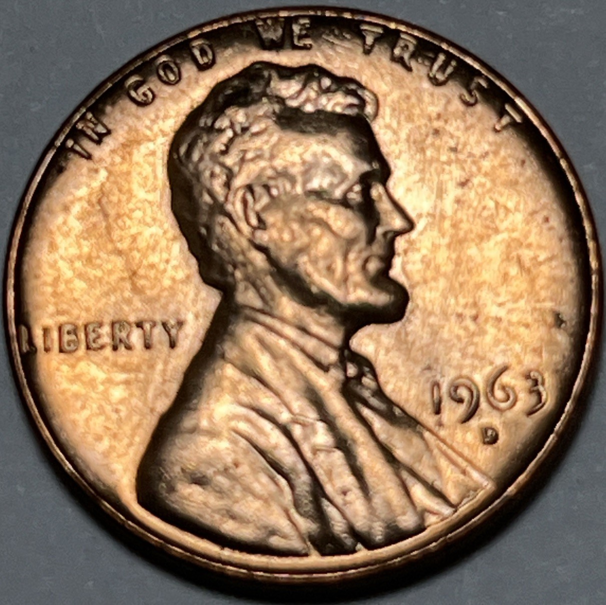 1963 D Penny Errors Strike Through Grease From Original Uncirculated Roll #2