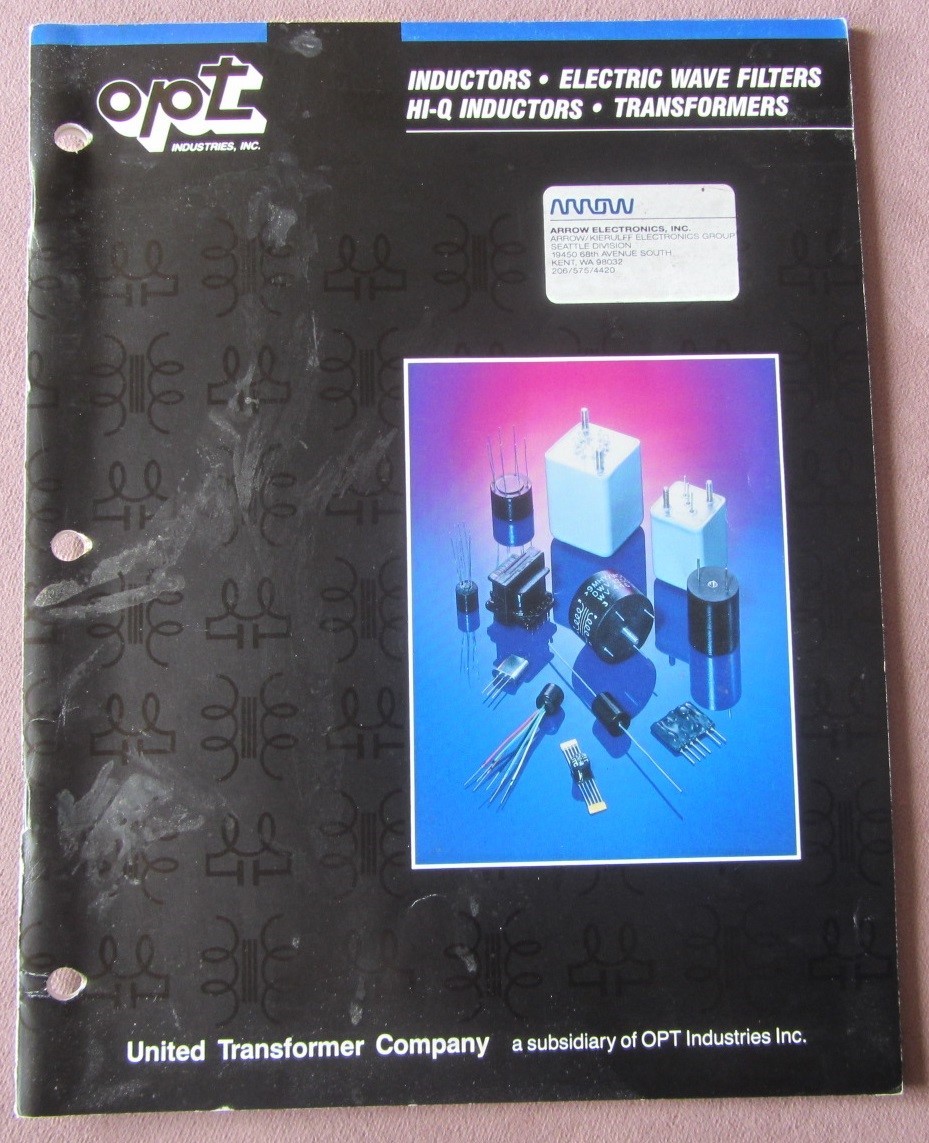 1988 OPT Industries Catalog Audio Inductors Transformers Electric Wave Filters