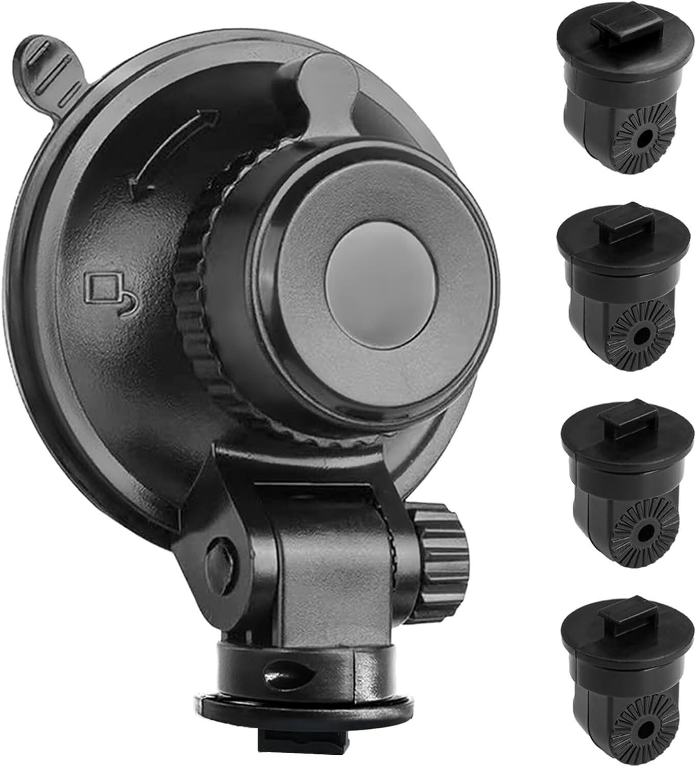 Suction Cup Dash Cam Mount ABS 4.33" 360° Rotation Secure Windshield Holder