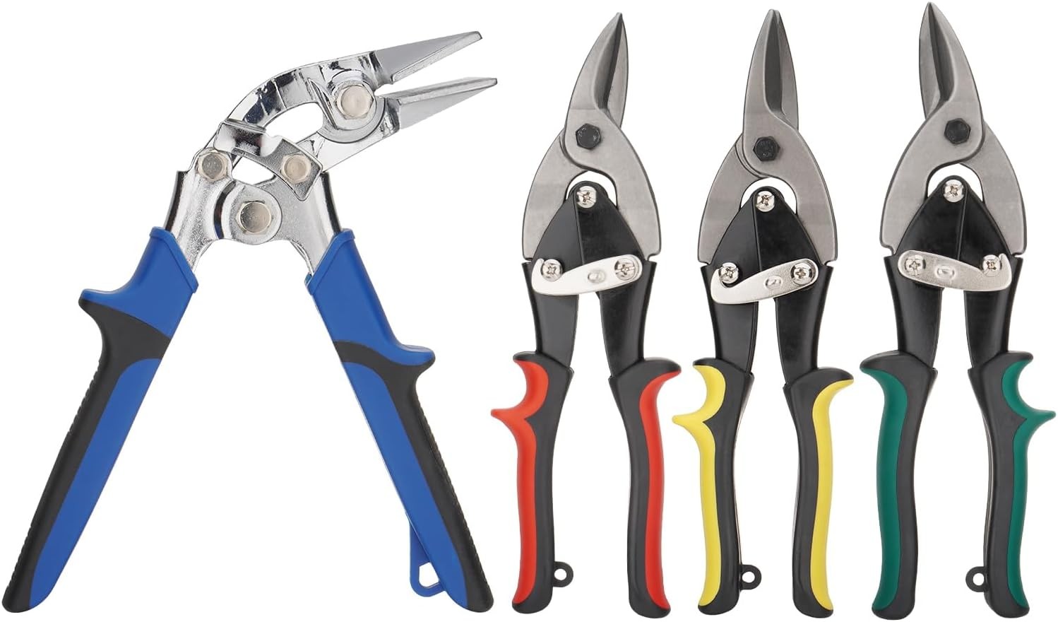 4pcs Aviation Tin Snips Sheet Metal Bender Set, 10-inch Sheet Metal Cutter Shear