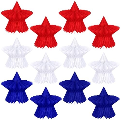 Fourluoo Pcs 4th of July Decorations 8 Inch Patriotic 7.9 Inch 12 Classic Color